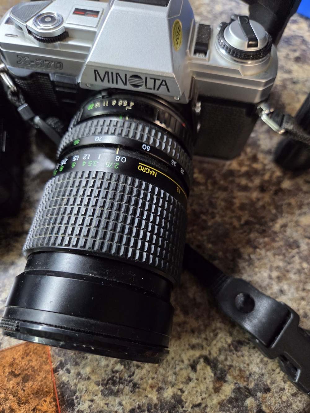 X-370 Silver and Black 35mm SLR Camera with Zoom Lens